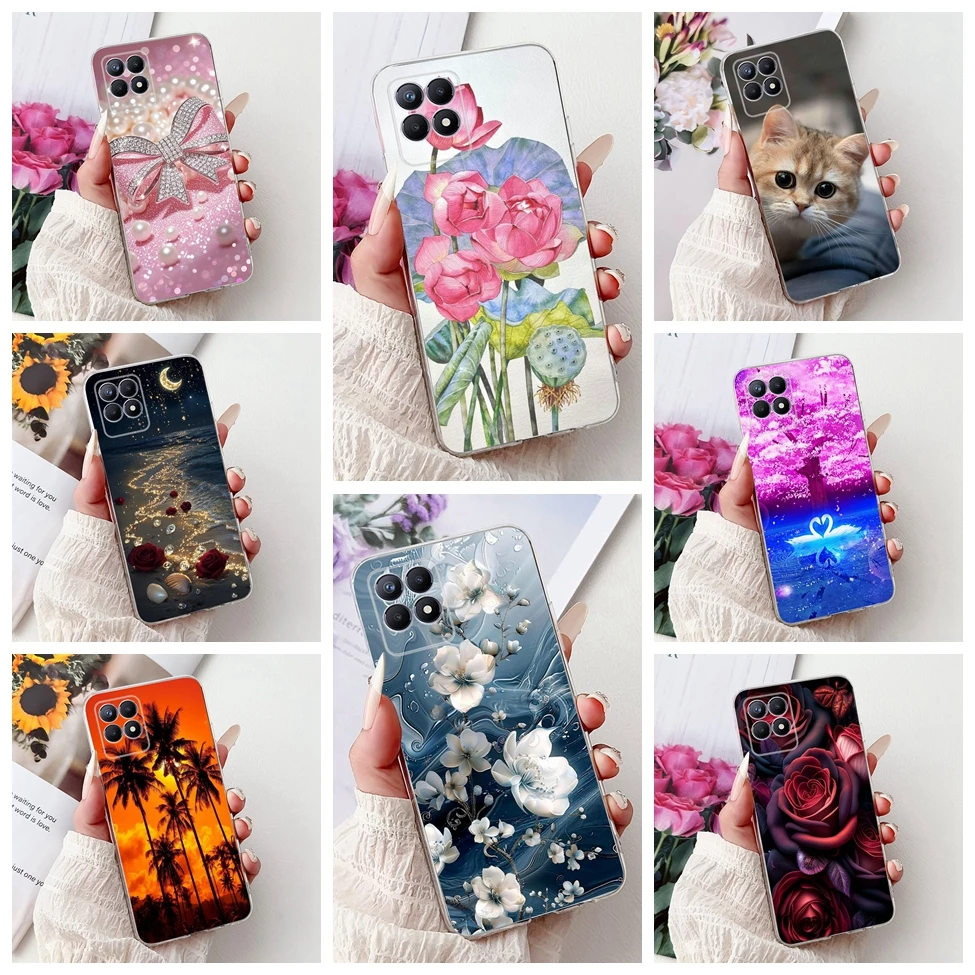 Luxury Butterfly and Love Flowers Clear Phone Case - Cool Painted Design