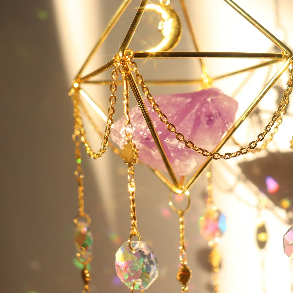 🌙 Crystal Wind Chime & Dreamcatcher – Sacred Geometry Hanging Ornament (8 Variations) 4