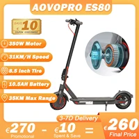 AOVOPRO ES80 Elektrische Roller 350W Motor 10,5 AH Batterie 31 KM/H Max Geschwindigkeit 35KM Super Palette 8,5 Zoll falten Erwachsene APP Roller