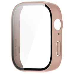 Premium Full Protective Glass Case with Tempered Glass Film - Screen Protector (Sakura pink)