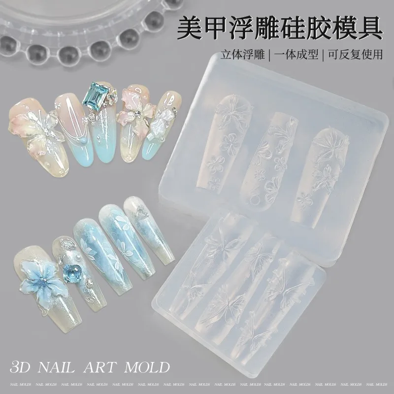 Nail Art Decorations 3D Mold Silicone DIY Design Templates Mold for Nails Jewelry Crafts