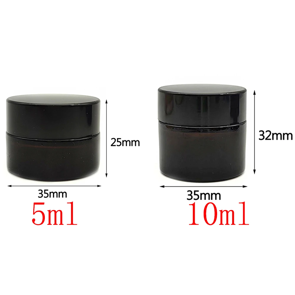 20Pcs Glass Jar Dark Storage Box Jars Face Cream Bottle Cosmetics Container Makeup Case Eye Creams Can Pot Smoking Accessories 4