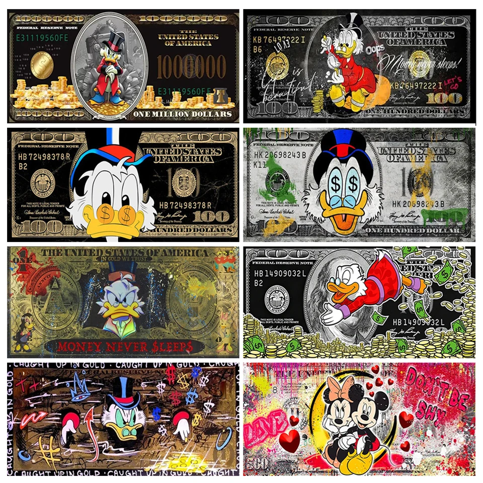 Disney Color Donald Duck Tide Picture Full 100% Crystal Diamond