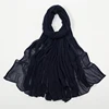 Nouveauté froissé rayonne Hijab femmes musulman écharpe châles solide Foulard enveloppes grande taille plaine islamique Turban bandeaux Foulard