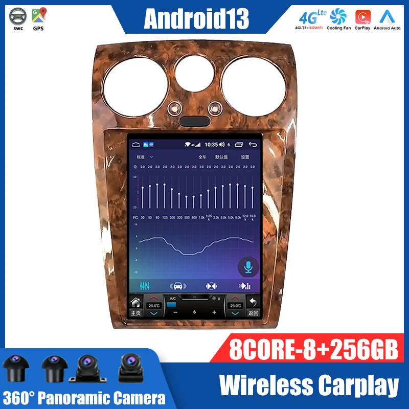 Autoradio Per Bentley Flying Spur Continental 2004-2017 Android 13 Schermo Tesla Lettore Multimediale Stereo Carplay Auto 256G