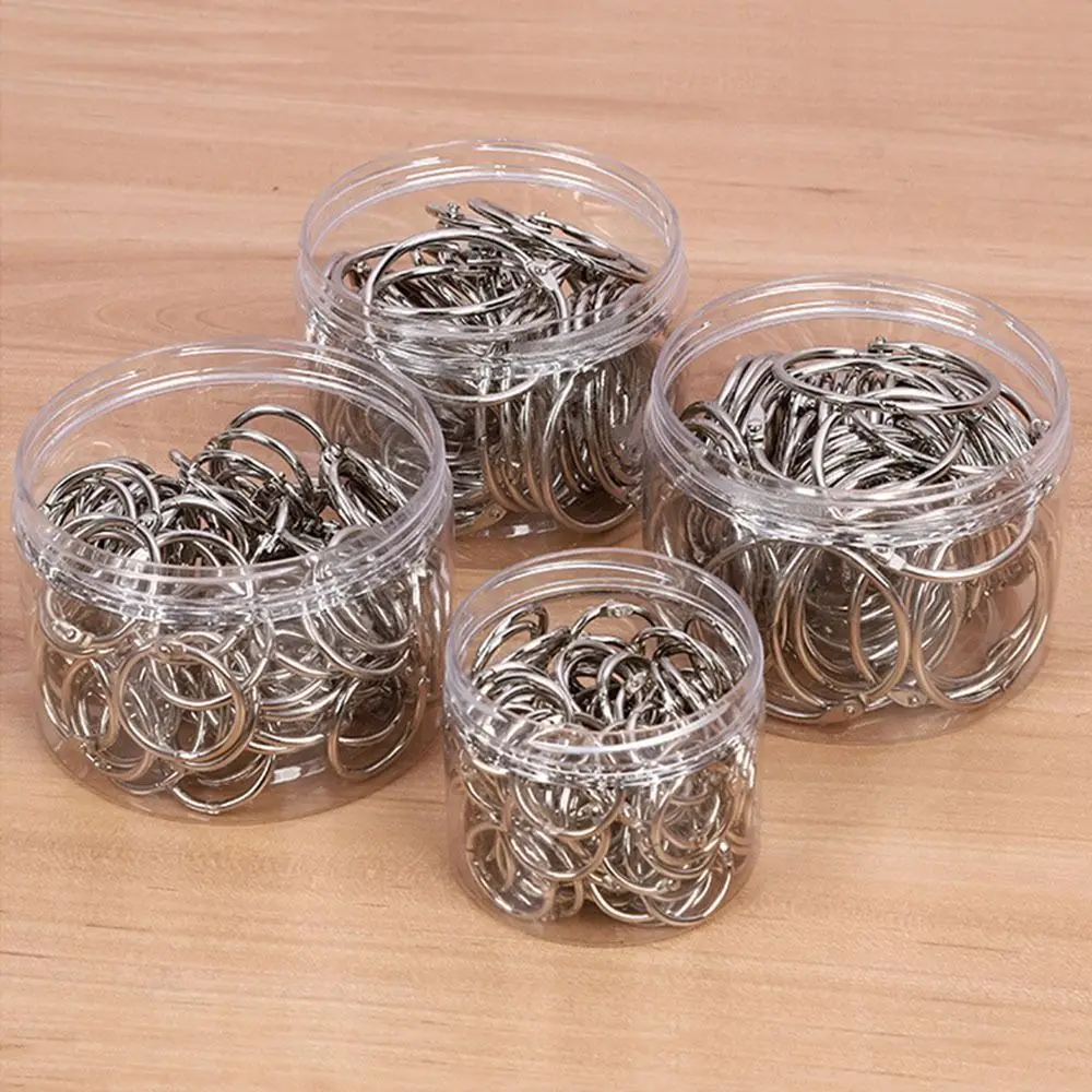 50/100Pcs O 링 금속 바인더 링 다양한 크기 오프닝 링 루즈 리프 링 재사용 가능한 내구성 종이 바인더 링