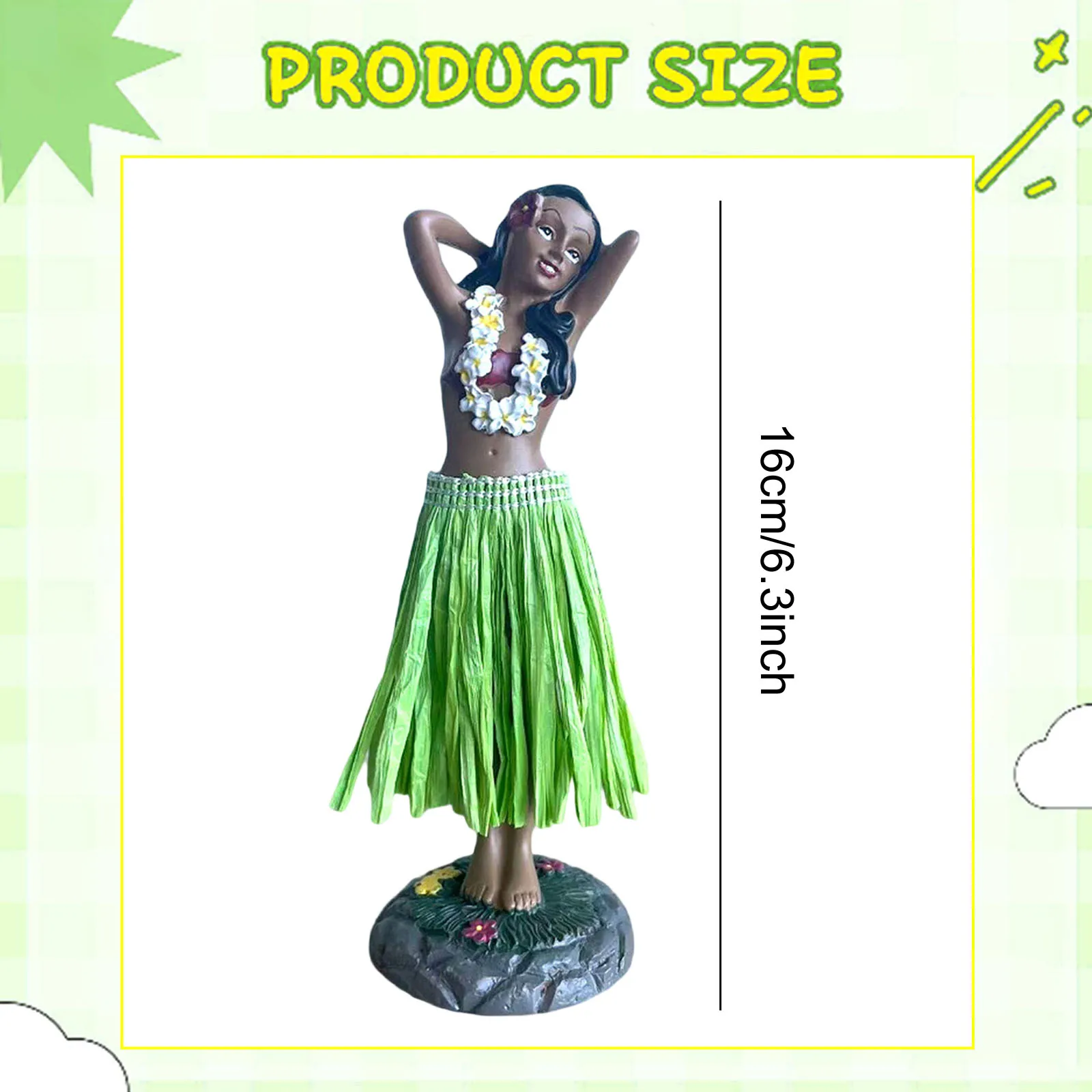 Hawaiian Dancing Girl Dashboard Figurine - Decorative Collectible