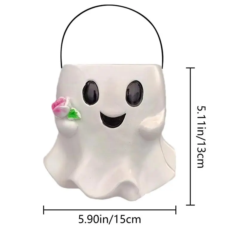 Ghost Halloween Bucket Child Basket Trick-or-Treat Bucket Halloween Goodie Bags Candy Holders Container For Kids