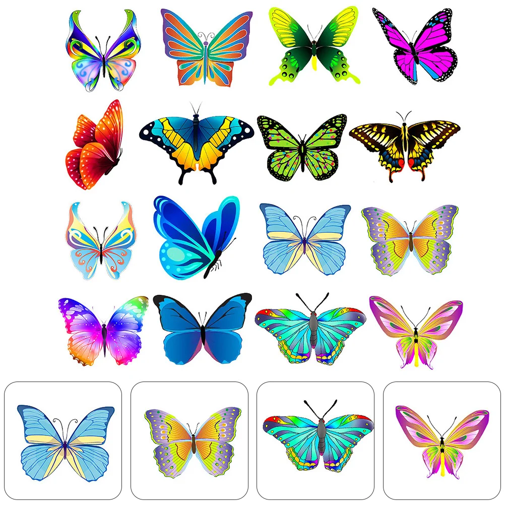 

100 Pcs Suitcase Waterproof Butterfly Sticker Skateboard Stickers Butterflies Laptop 8cm Pvc Self-adhesive Graffiti