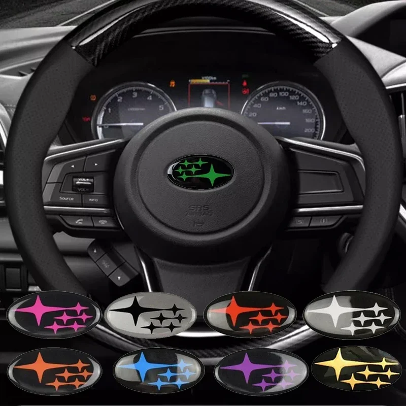 자동차 핸들 로고 스티커, 포레스터 XV 아웃백 임프레자 레거시 STI WRX BRZ 트라이베카 데칼 엠블럼 액세서리