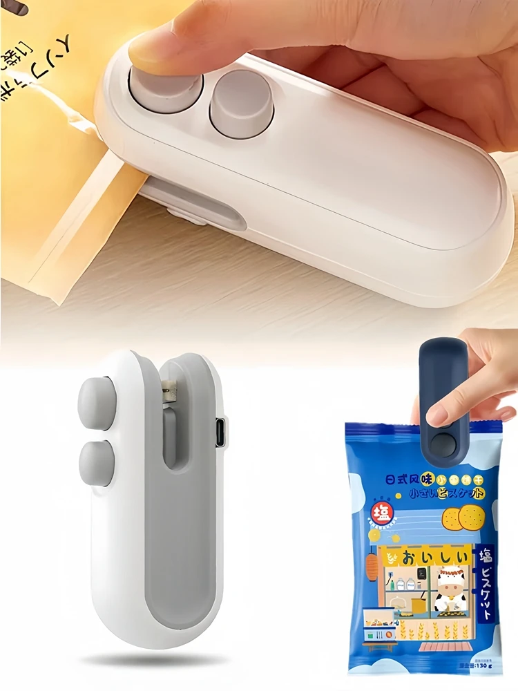 

Mini Heat Bag Sealing Machine Package Sealer Bags Plastic Food Sealer Clip Bag Handheld Sealer Food Packaging Heat Sealer