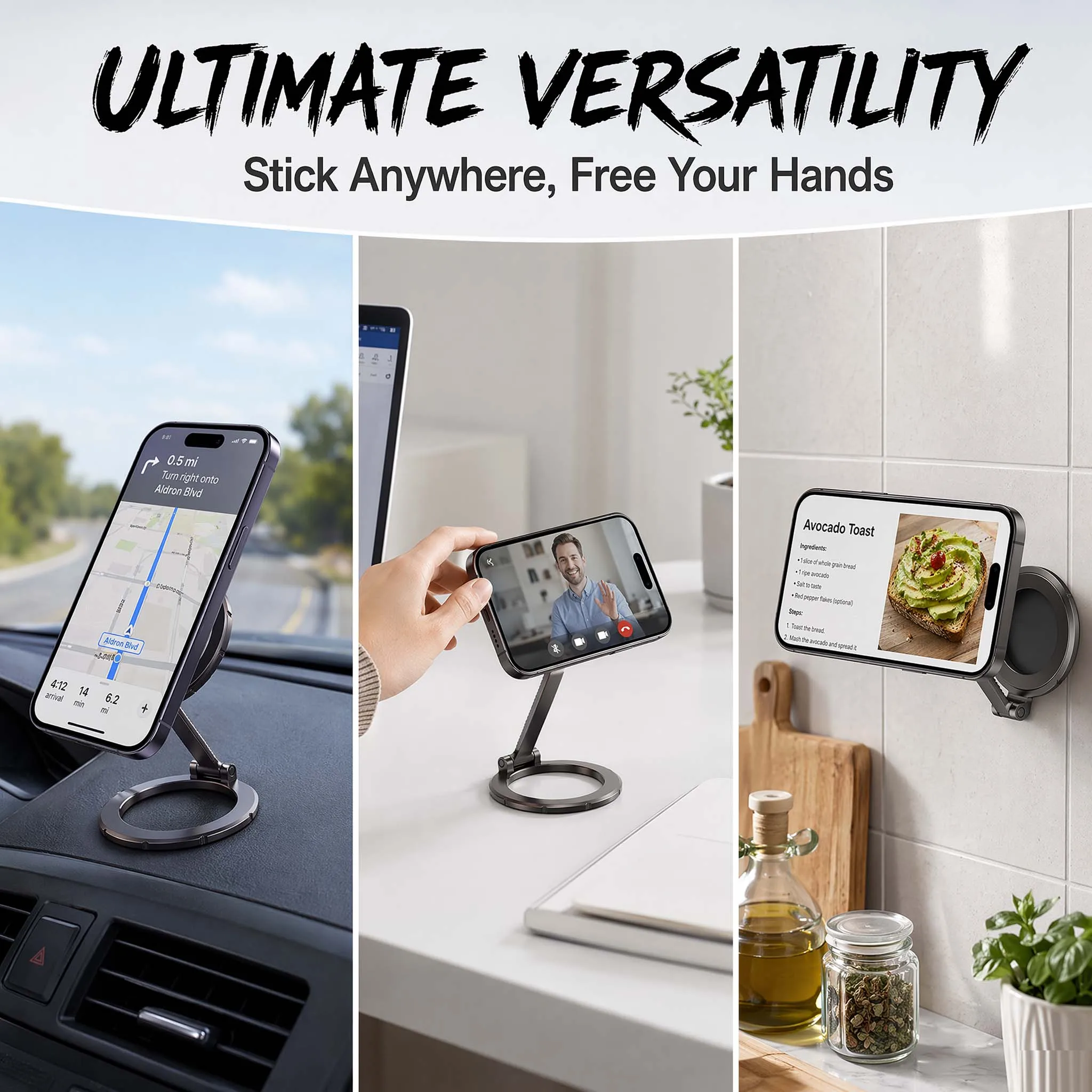 Dual-Sided Magnetic Ring for Universal Phone Mounts