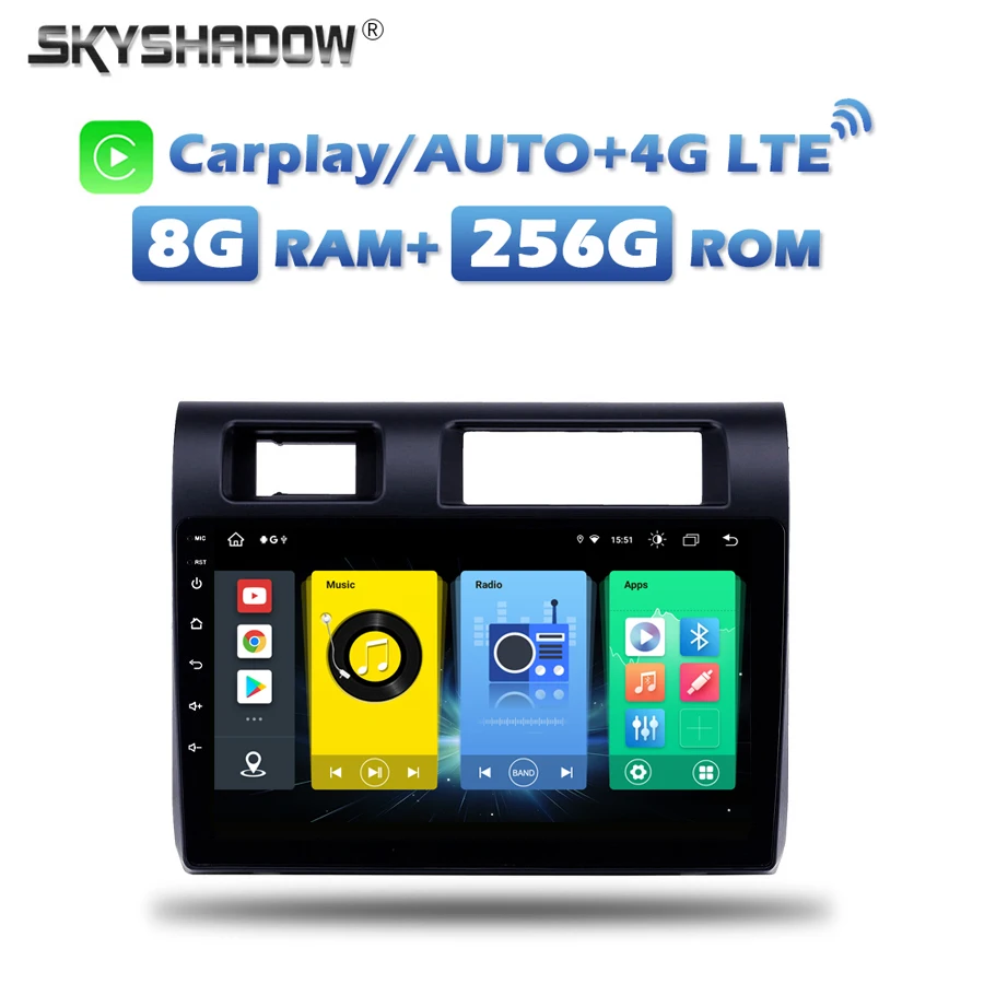 

SIM Carplay Auto Car DVD Player Android 13.0 8GB+256GB GPS map RDS Radio wifi Bluetooth For Toyota Land Cruiser Pickup 2019 2020