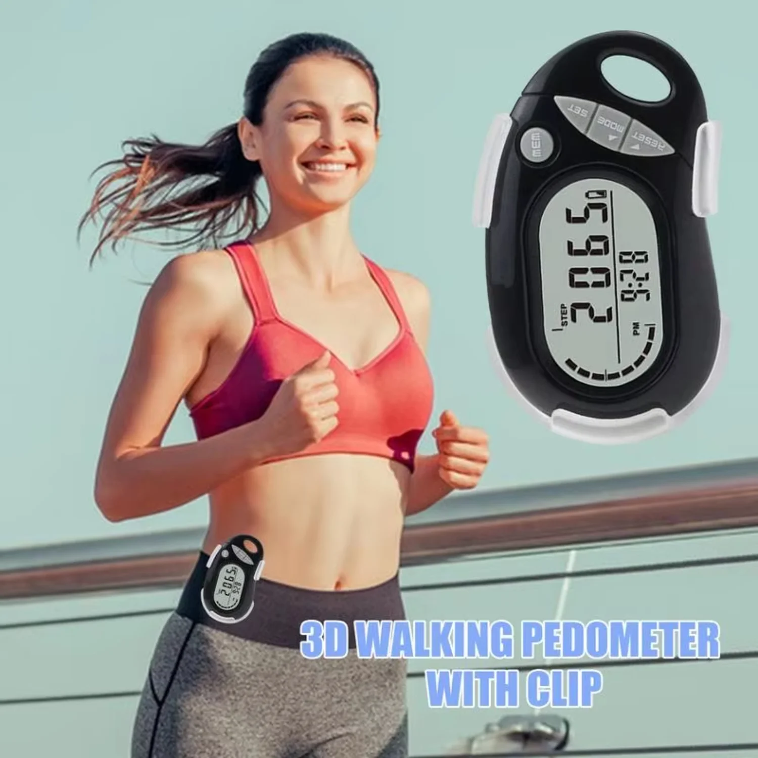 Clip On Pedometer Simple Step Counter With Large Digital Display Removable Clip Step Tracker Accurate Counting Men