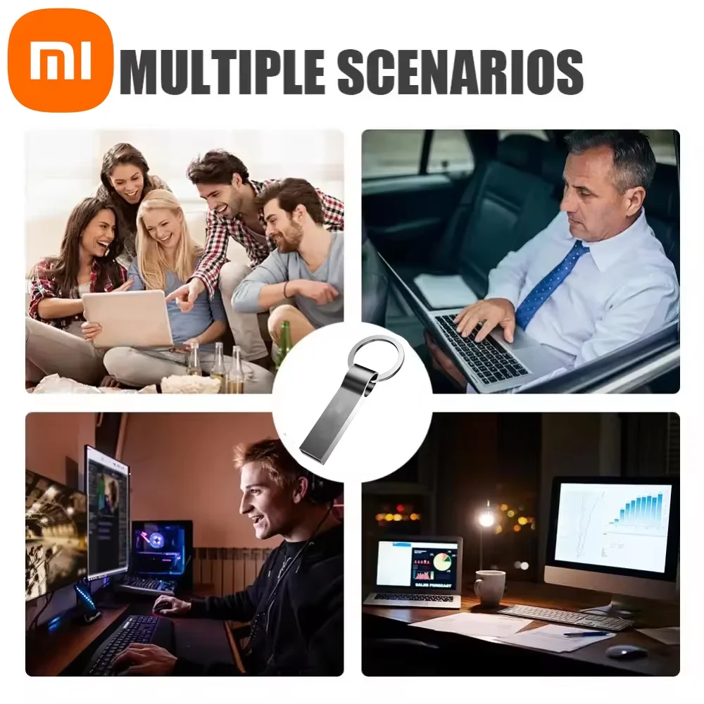 Pen Drive Xiaomi 2TB Metal Pen Drive USB 3.0 Flash Drive U Disk High-speed Data Transfer Memory Stick 1TB Ultra-slim Thumb Usb Memory Disk