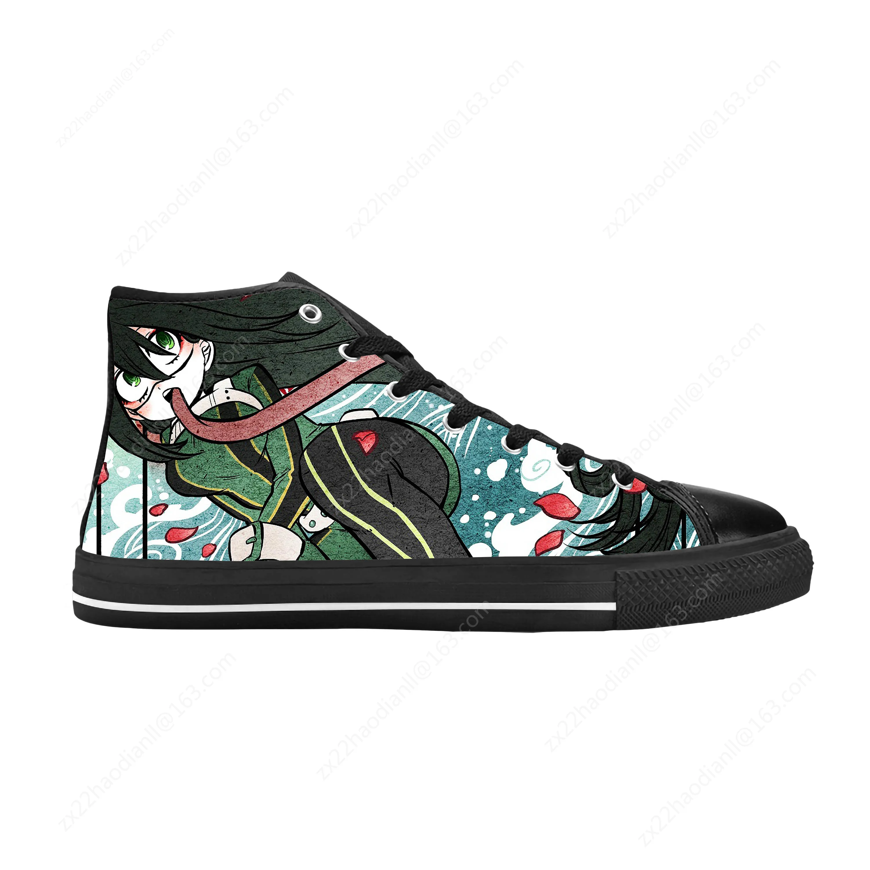 Japanese Anime My Hero Academia Asui Tsuyu Froppy Casual Cloth Shoes High Top Comfortable Breathable 3D Print Men Women Sneakers