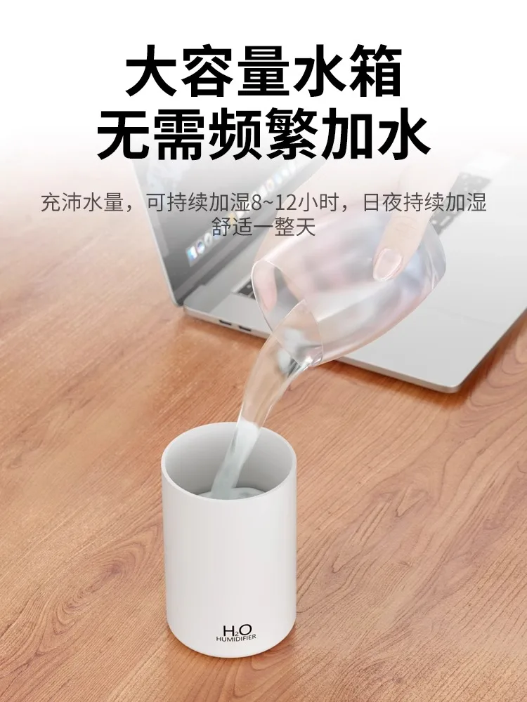 휴대용 미니 소형 정화 얼굴 가습기, 기숙사 학생, 사무실 데스크탑, 가정 음소거 침실, 자동차 충전기