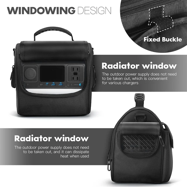 Carrying Bag For Anker SOLIX C1000 Portable Power Station Carry Bag For Anker  SOLIX C1000 Power Station  Protective Case With Dual Compartments & Strap  Dual Compartment Power Bank Bag