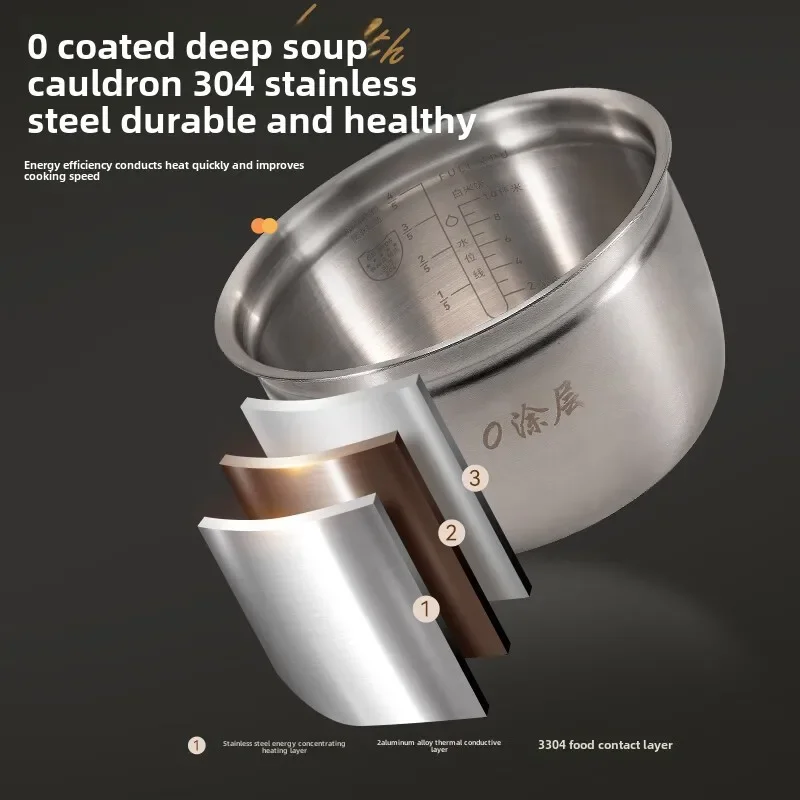 110-220V/Uncoated stainless steel inner tank household rice cooker, rice soup separation electric pressure cooker 3