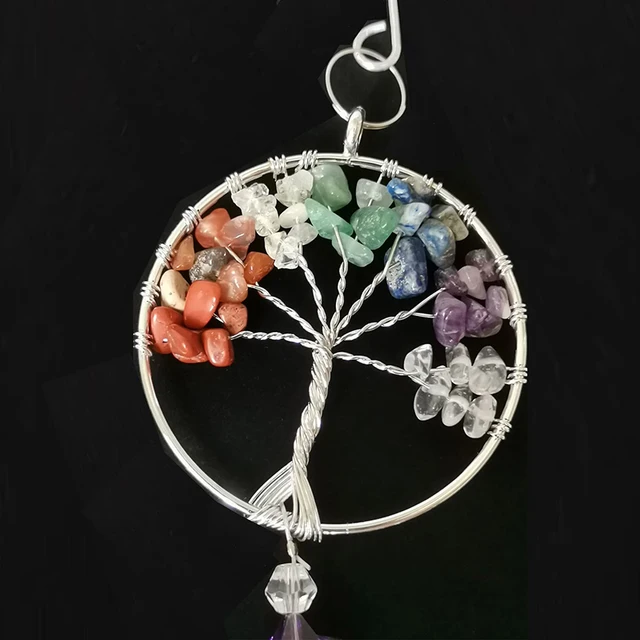 7 Csakrák Kristályok Színes Fali Ablak Függő Napsütő Medál Diy Kristályfa Autó Otthoni Iroda Kerti Dekoráció - Image 4