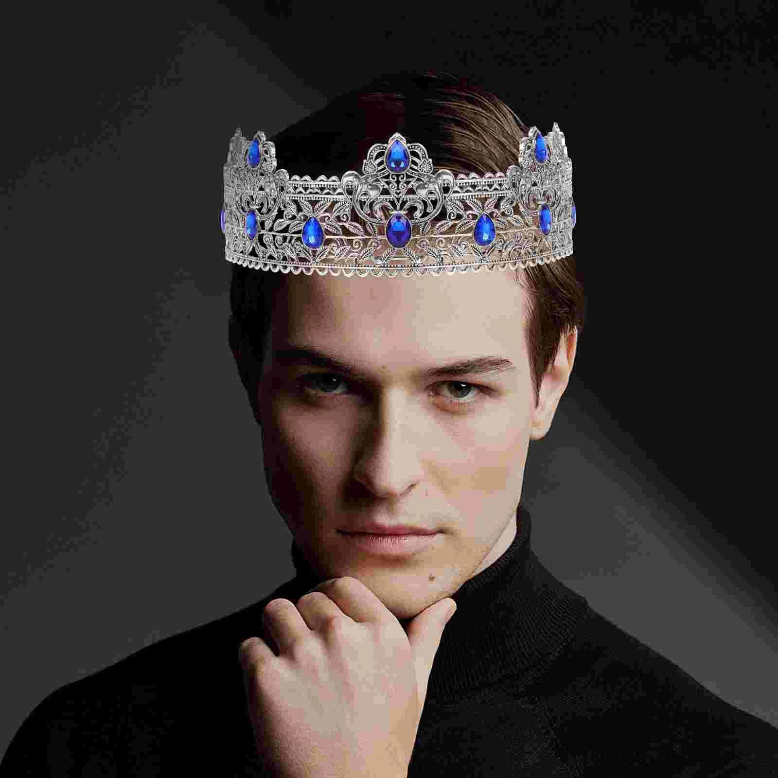 Gothic Costume Crowns Crowns Tiara Crystal Headband Birthday Party Crown Wedding Tiaras Round for Halloween Hair A