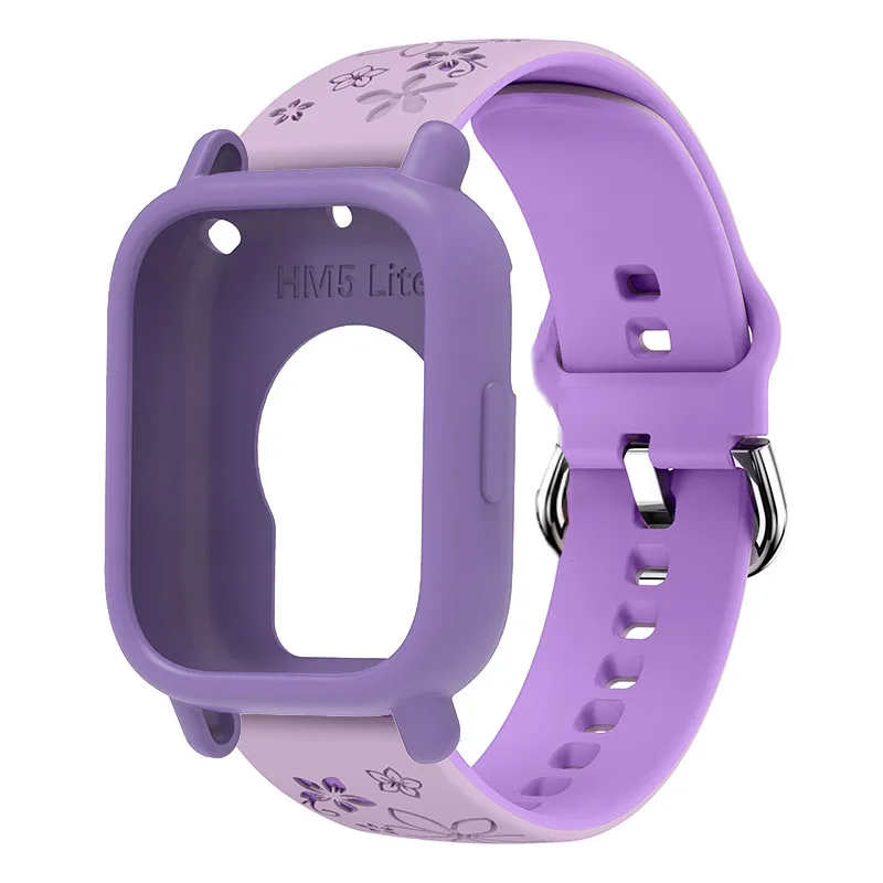 Engraved Silicone Sports Band with Protective Case - Premium Watch Strap Accessory