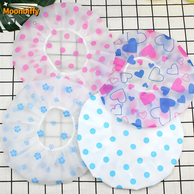 Waterproof Shower Cap Thicken Lovely Bath Hat Color Elastic Bathing Cap Bonnet Satin Cheveux Nuit Bathroom Accessories_voghion.com