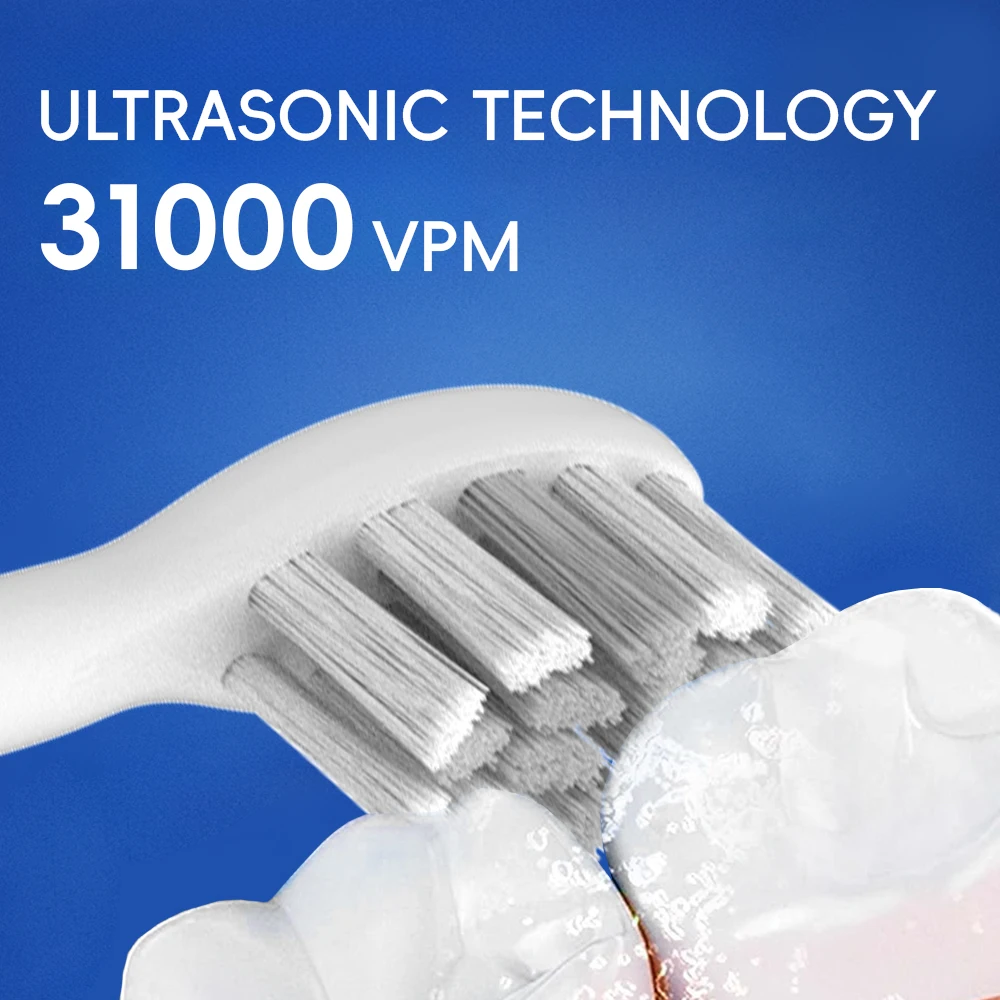 Smart Electric Toothbrush - 3 Modes & 2 Min Timer, Rechargeable Powered Toothbrushes Compatible with Philips Sonicare Brush Head