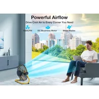 Geek Aire 12 Inch Battery Operated Floor Fan Portable Cordless Metal Blade High Velocity for Camping Travel Hurricane 2