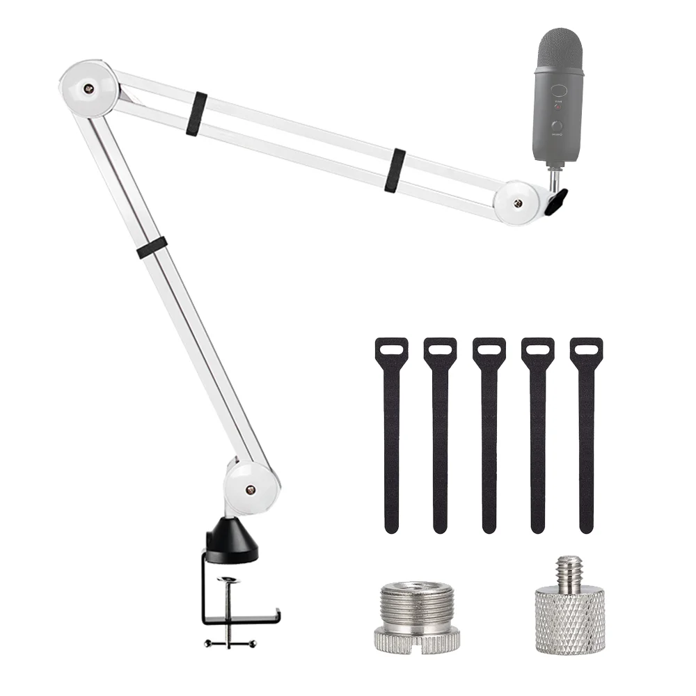 BOMGE Heavy Duty Microphone Boom Arm Stand Adjustable Suspension Scissor Upgraded Mic Stand for Blue Yeti Blue Snowball Bracket microphone stand