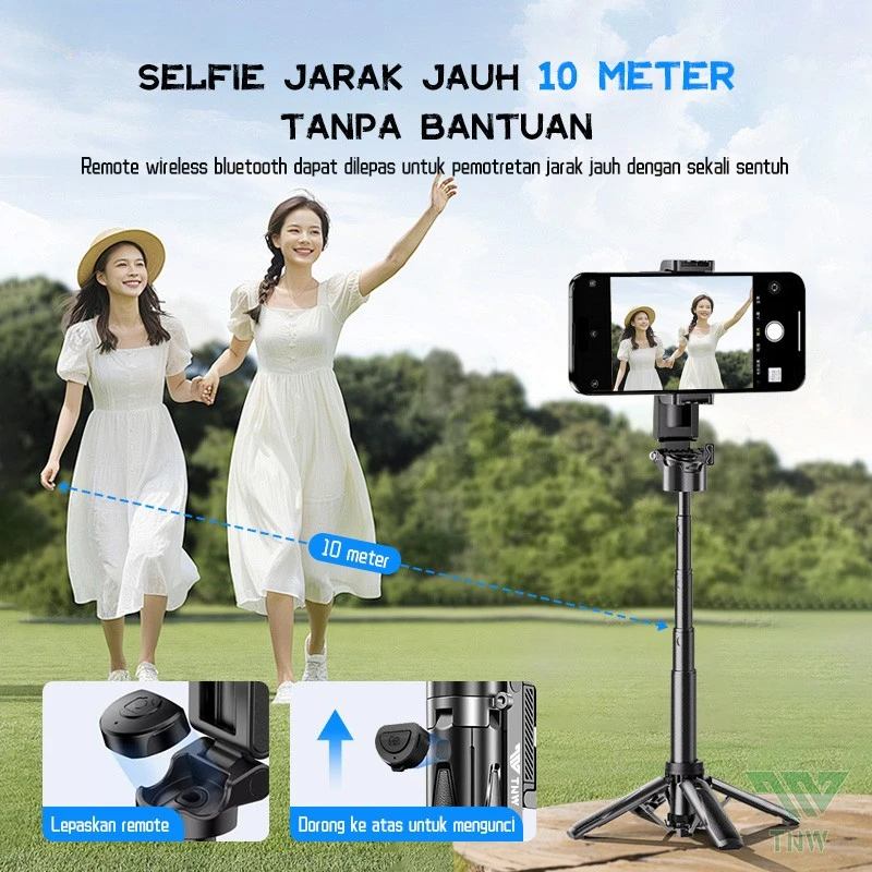 Selfie Stick LISCN P15 Selfie Stick Mini Extendable Phone Grip Tripod Remote Control Mini Phone Grip Shooting Vlogging Video