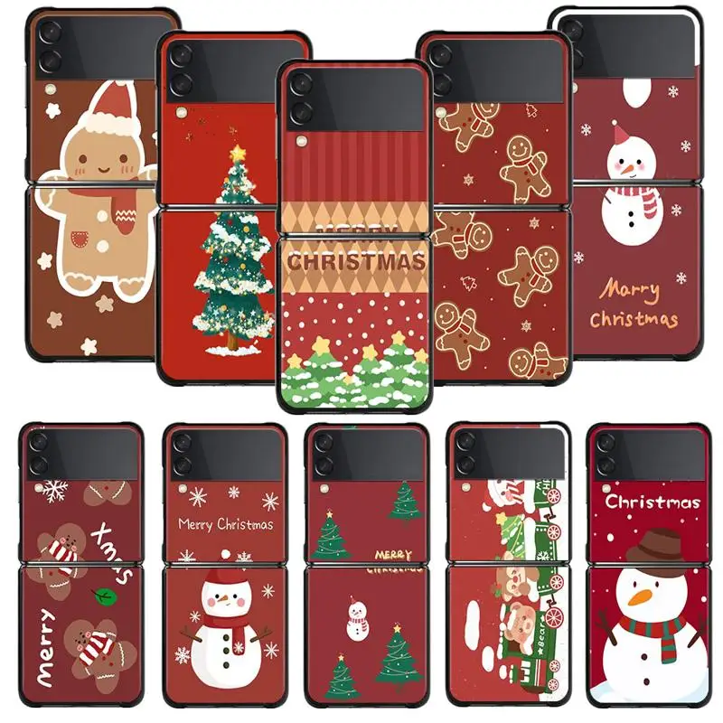 Merry Christmas Tree Gingerbread Man Case Per Samsung Galaxy Z Flip 5 Z Flip 4 Z Flip3 5G Shell Per Galaxy Z Flip Hard Cover