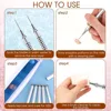 6 Size Nail Art Liner Brushes 5/7/9/11/20/25mm Painting Nail Art Brush Dotting Drawing Tool Long Lines Thin Details Manicure Pen 3