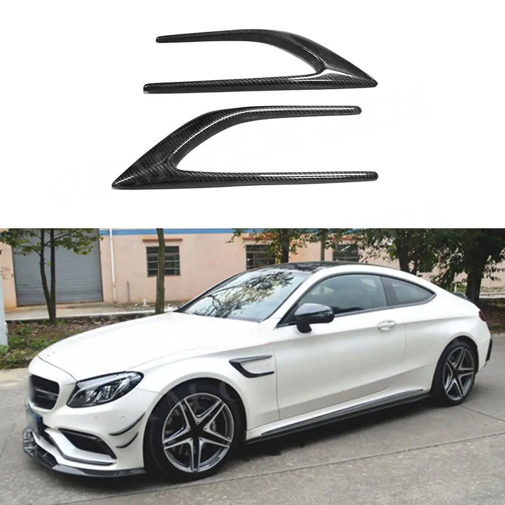 

Carbon Fiber Side Bumper Trims Fender Vents for Mercedes Benz C Class W205 C200 C260 C300 C63 AMG Coupe 2015 2016 2017