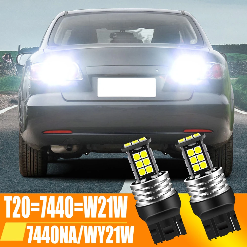 2Pcs Led Car Lights Lampada Di Segnalazione Canbus Wy21W T20 7440 W21W Lampadine 3030Smd Turn Diode Luci Di Backup Reverse 7440Na Drl 12V 6000K