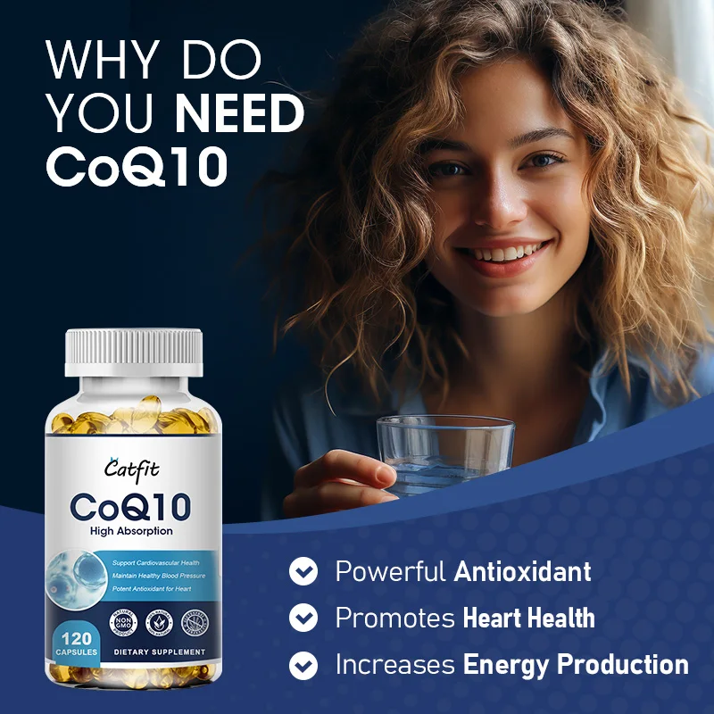 

Catfit Enzyme COQ10 Capsules Heart Brain Bone Joints Immune Digestive Cardiovascular Health Livercare Nutrition Diet Supplements