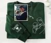 Custom Dad Embroidered Portrait from Photo Sweatshirt, Personalized Dad Portrait Hoodie, Gift for Dad, Father's Day Gifts 2