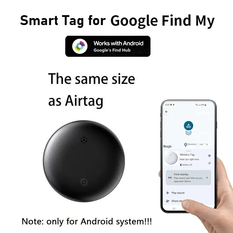 Android global tracker працює з Google find hub global position locator airtag replacement smart finder for car kids pet bag