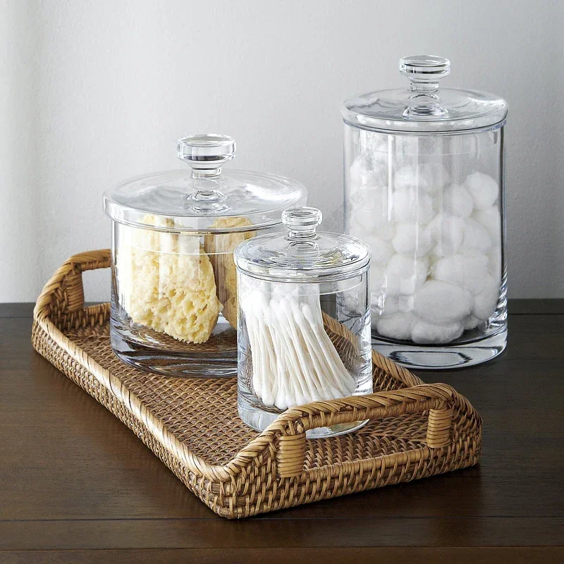 

Home Storage Storage Transparent Glass Container Bathroom Tank And Decoration Kitchen Room Jar Tank Model Storage
