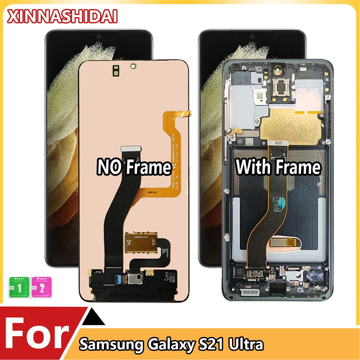 Original 6.8'' AMOLED LCD Replacement for SAMSUNG Galaxy S21 Ultra 5G Touch  Screen SM-G998B, Display with Back Glass - AliExpress