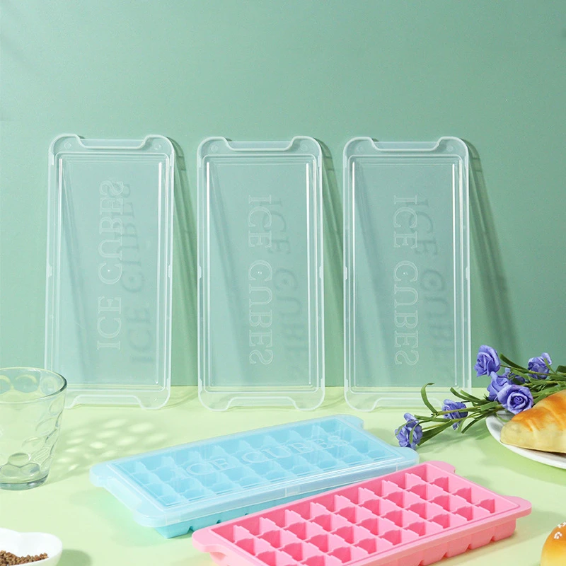 Stackable Silicone 36-Ice Cube Trays Set Spill-Resistant Removable Cover Flexible Durable Ice cube mold household Ice trays
