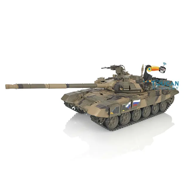 2.4Ghz Heng Long 1/16 RTR RC Tank 7.0 Plastic Ver Russia T90 3938 Model BB Gun IR Battle RC Model as Gift for Boys TH17842-SMT8 6