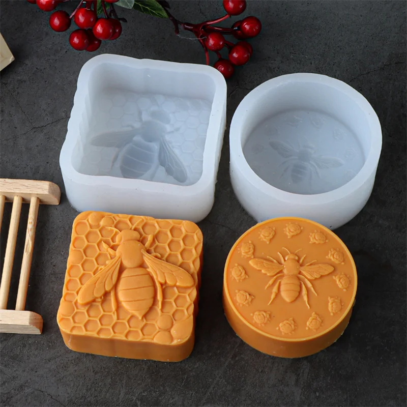 3D Bee Honeycomb Silicone Soap Mold for Candle Making silicone mold soap molds