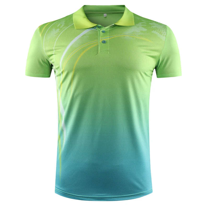Badminton Tee Men Running Tranning Short Sleeve Summer New Sport Table Tennis Lapel Golf Shirt Breathable 3D Print Top