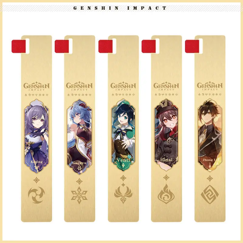 Genshin Impact Surrounding Game Anime Metal Bookmark genshin impact around hollowed metal bookmarks anime character bookmarks stationery