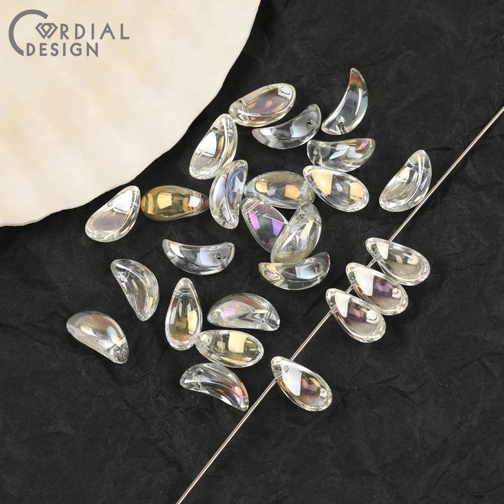 Cordial Design 6*13MM 400pcs Beads Making/Aurora Effect/DIY Glass Bead/Hand Made/Petal Shape/Jewelry Findings & Components - cordial