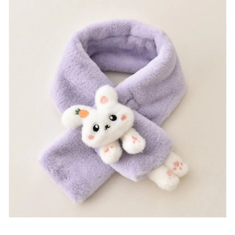 Baby Scarf Rabbit Fur Scarf Boys Girls Winter Thick Plush Cross Children's Scarf