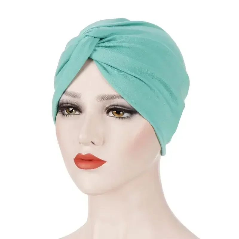 Women Hat Pleated Turban Muslim Chemo Cap Underscarf Headwear Headwrap Bonnet Covers Hair Bandanas Head Scarf Beanie India Caps 4