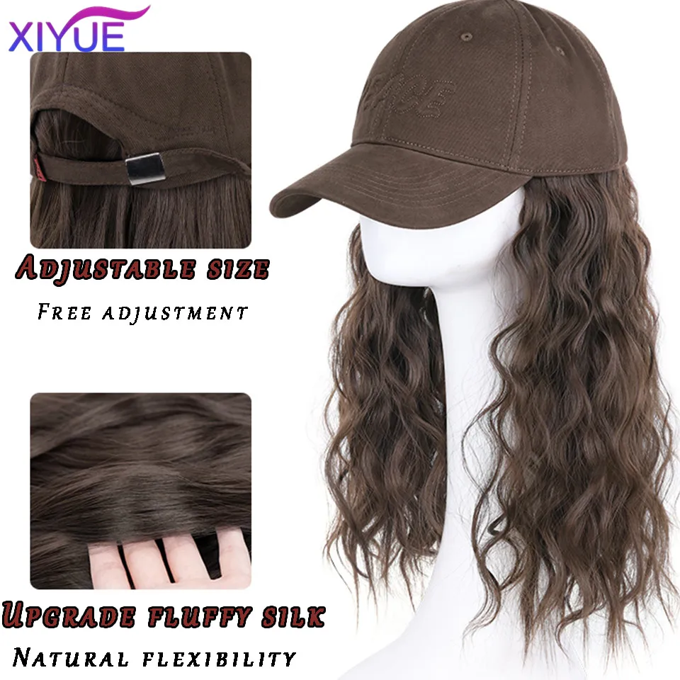 XIYUE  Hat wig all-in-one women's fashion wool curled wig hat women's 2023 new full head cover