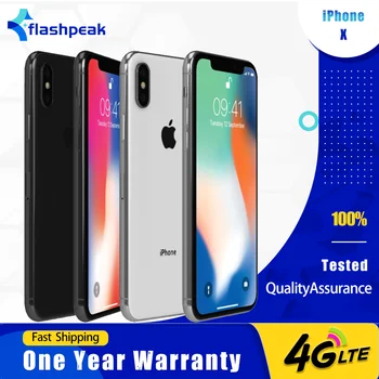 Original iPhone X 4G LTE Mobile Phone 3D Touch 3GB RAM 64GB/256GB ROM Face ID 5.8" OLED Screen 12MP+7MP Hexa Core SmartPhone